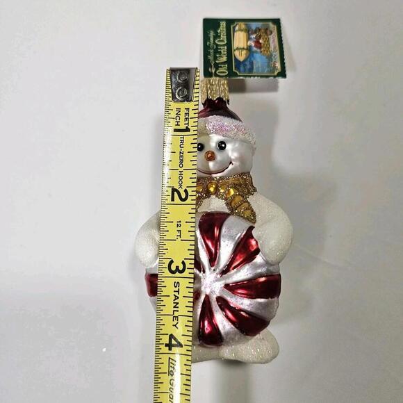 NWT Old World Christmas Glistening Peppermint Party Snowman Rare! HTF Retired - Picture 7 of 7